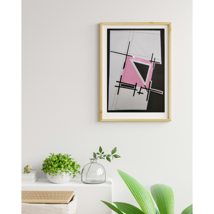 Rosa sobre negro | Collage de Fabiana Zapata | Compra arte en Flecha.es