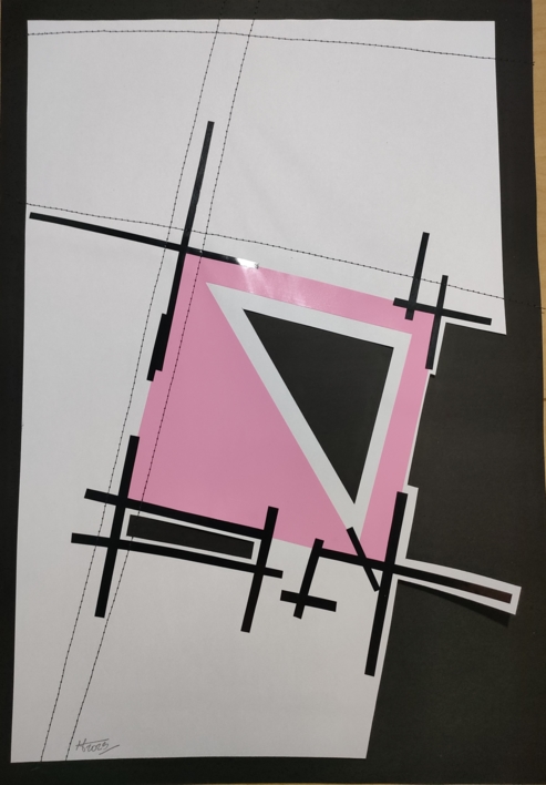 Rosa sobre negro | Collage de Fabiana Zapata | Compra arte en Flecha.es