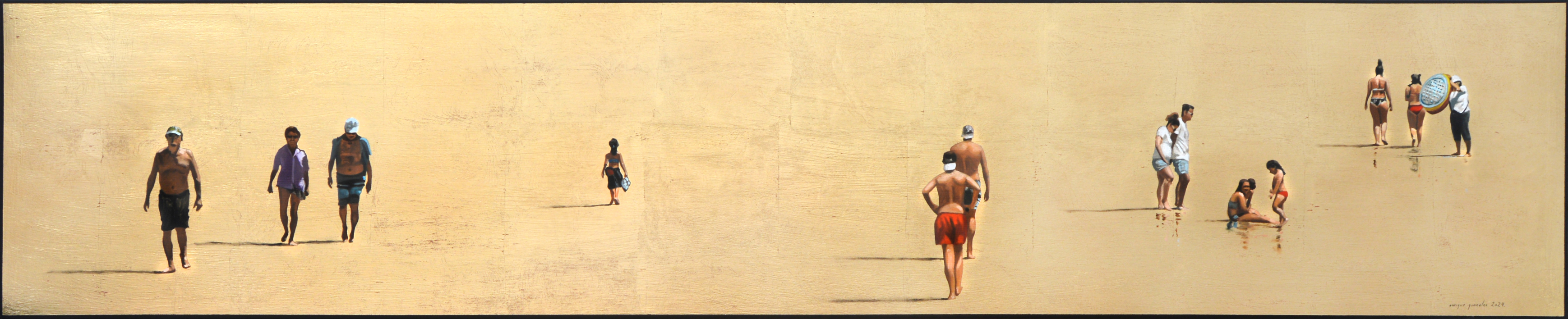 BATHERS´PROMENADE GOLD |Pintura de Enrique González | Compra arte en Flecha.es