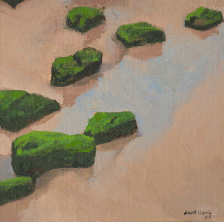 Piedras Verdes II. (díptico) | Pintura de Álvarez Cebrián | Compra arte en Flecha.es