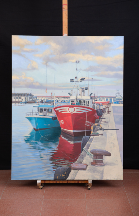 El pesquero rojo | Pintura de Álvarez Cebrián | Compra arte en Flecha.es