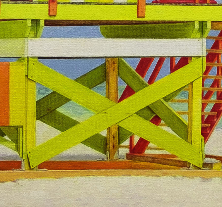 Miami. Lifeguard Tower. | Pintura de Anastasia Woron | Compra arte en Flecha.es