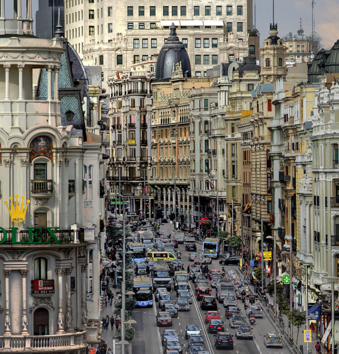 Vista aérea de la Gran Vía |Fotografía de Leticia Felgueroso | Compra arte en Flecha.es