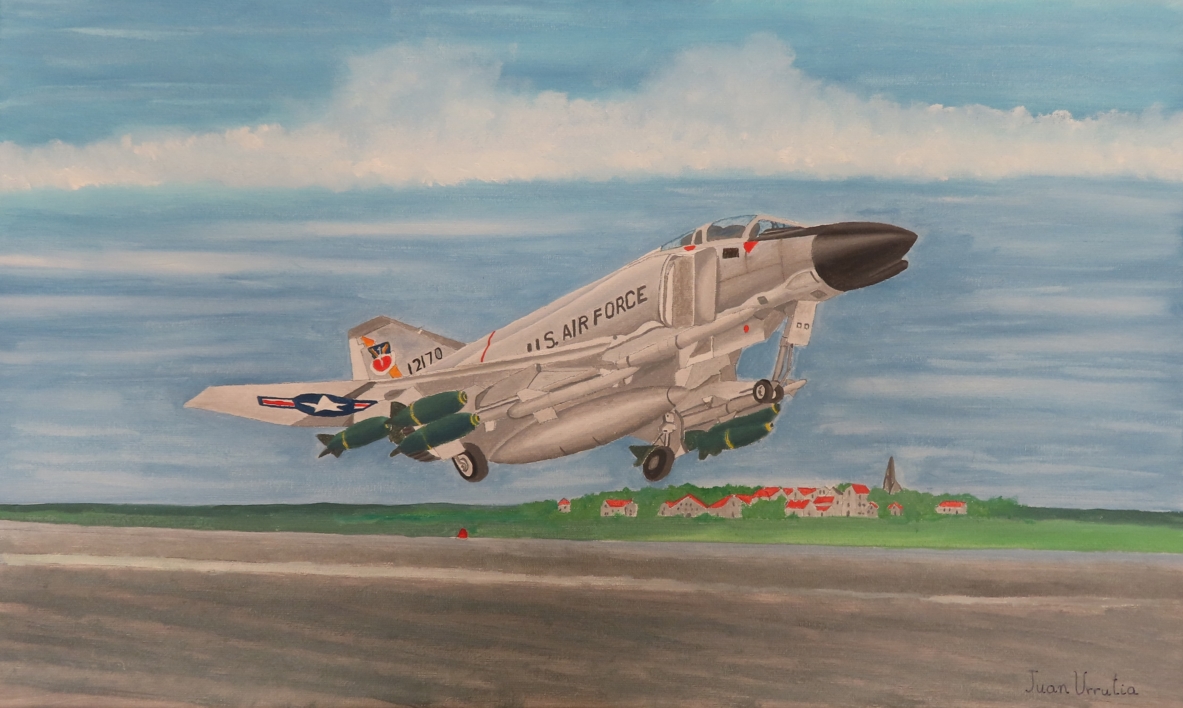 PHANTOM EN ALERTA: EL GUARDIÁN DE EUROPA |Pintura de Juan Urrutia de Hoyos | Compra arte en Flecha.es
