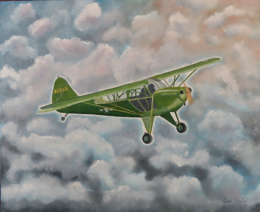 CONECTANDO LOS CIELOS: EL CESSNA EN MISIÓN |Pintura de Juan Urrutia de Hoyos | Compra arte en Flecha.es