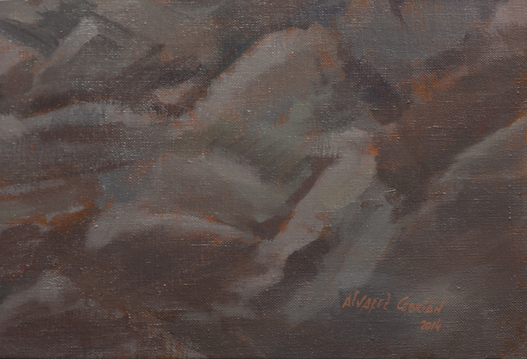 Atardecer en el rompeolas | Pintura de Álvarez Cebrián | Compra arte en Flecha.es