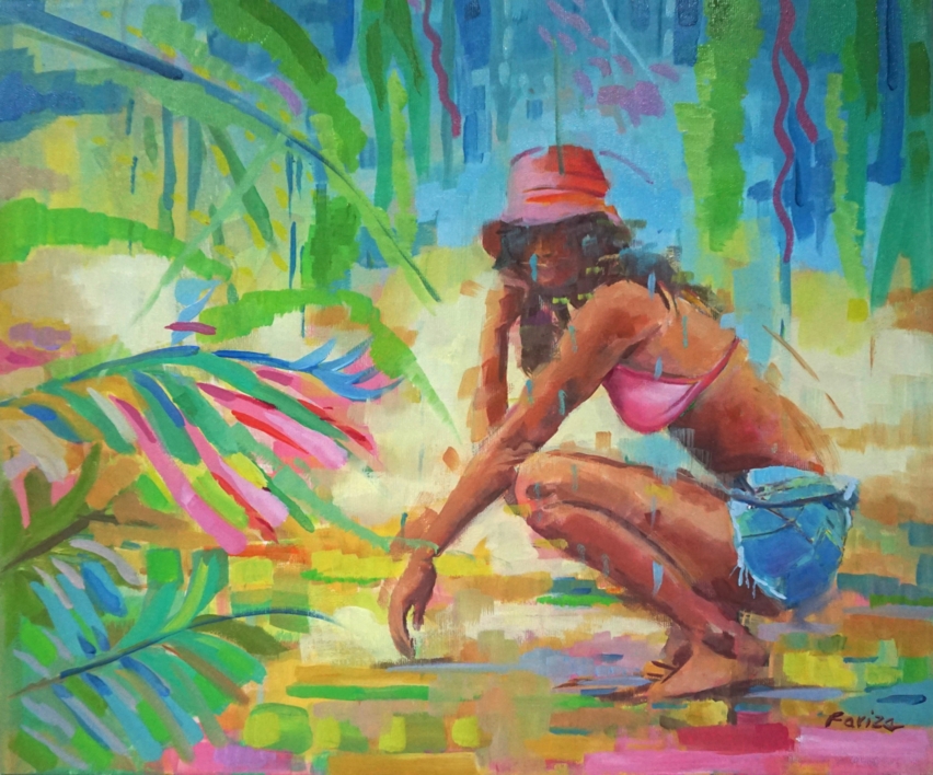 Playa tropical |Pintura de Amaya Fernández Fariza | Compra arte en Flecha.es
