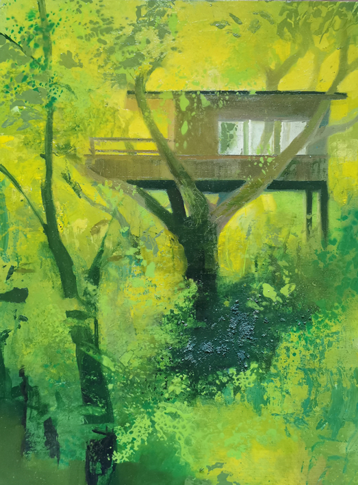 LA CABAÑA DEL BOSQUE |Pintura de Carmen Montero | Compra arte en Flecha.es