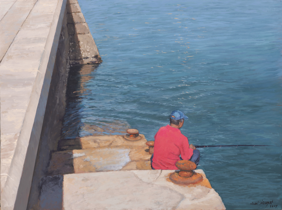 Pescando |Pintura de Álvarez Cebrián | Compra arte en Flecha.es