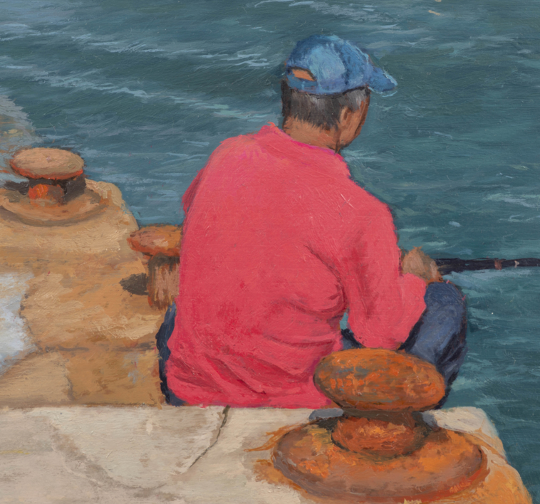 Pescando | Pintura de Álvarez Cebrián | Compra arte en Flecha.es