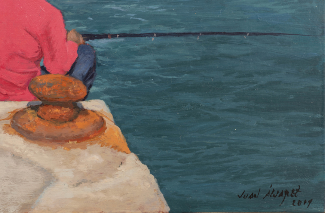 Pescando | Pintura de Álvarez Cebrián | Compra arte en Flecha.es
