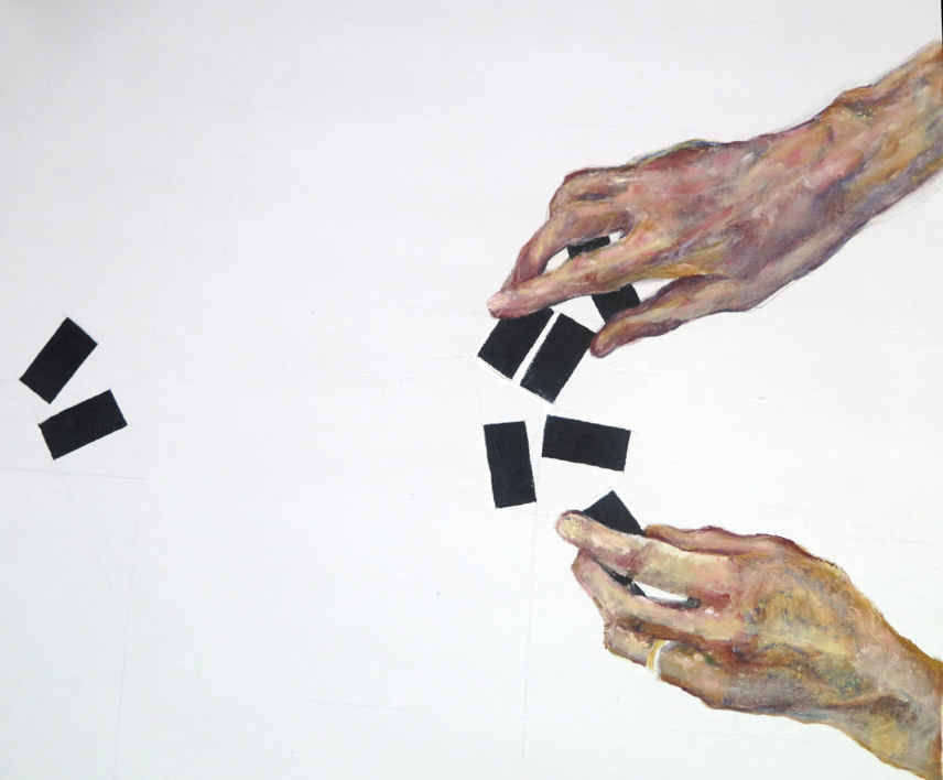 Jugadores de dominó | Pintura de JESÚS MANUEL MORENO | Compra arte en Flecha.es