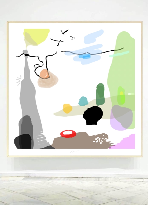 DLIVERDLAND (61x61cm) | Dibujo de ALEJOS | Compra arte en Flecha.es