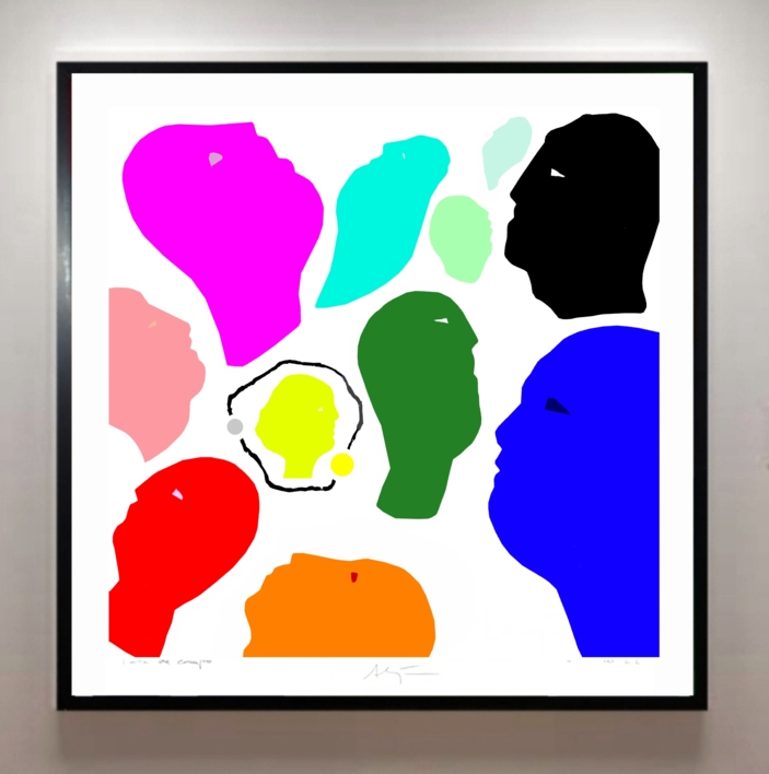Talking heads (81x81cm) | Dibujo de ALEJOS | Compra arte en Flecha.es