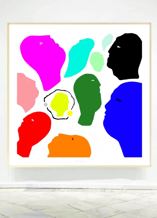 Talking heads (100x100cm) | Dibujo de ALEJOS | Compra arte en Flecha.es