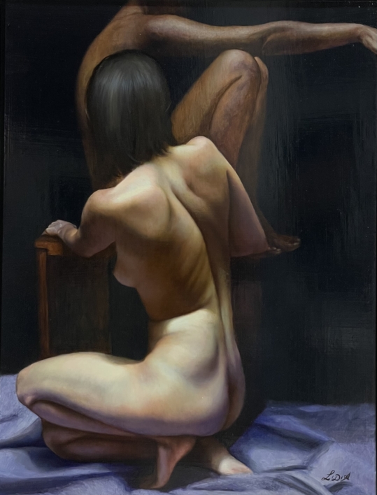 Desnudo en penumbra |Pintura de Lidia Ruano | Compra arte en Flecha.es