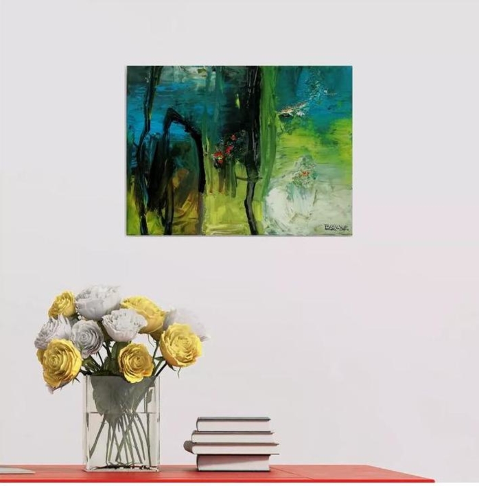 Lake with vegetation | Pintura de Francisco Santos | Compra arte en Flecha.es