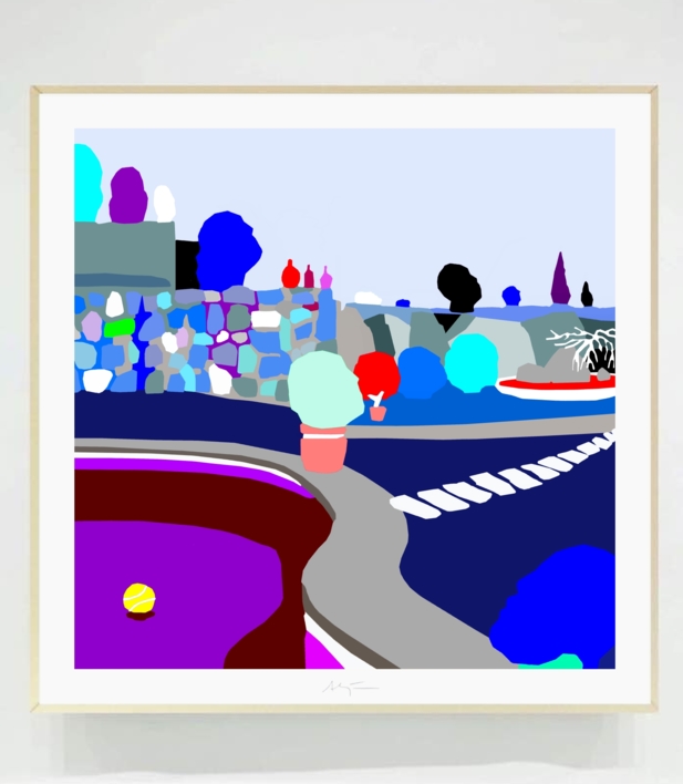 Azul mágico (100x100cm) | Dibujo de ALEJOS | Compra arte en Flecha.es