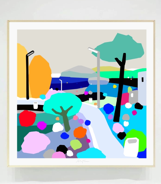 Parque del mar (61x61cm) | Dibujo de ALEJOS | Compra arte en Flecha.es