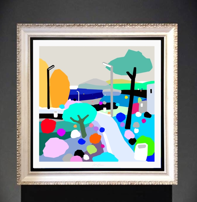 Parque del mar (61x61cm) | Dibujo de ALEJOS | Compra arte en Flecha.es