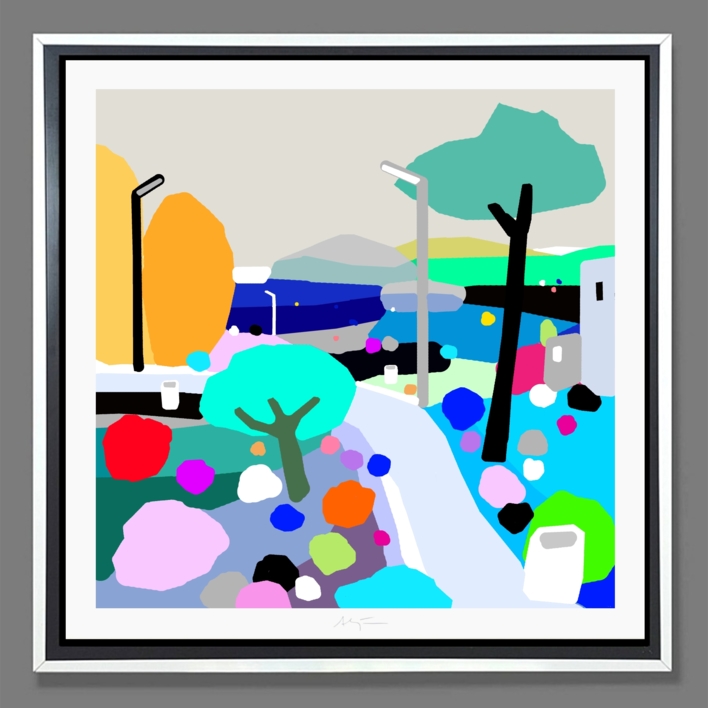 Parque del mar (61x61cm) | Dibujo de ALEJOS | Compra arte en Flecha.es