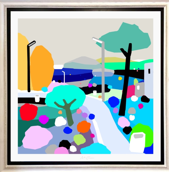 Parque del mar (61x61cm) | Dibujo de ALEJOS | Compra arte en Flecha.es