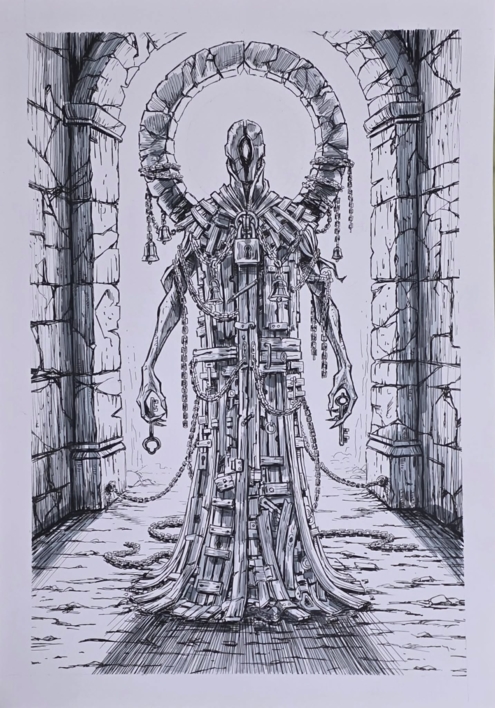 Thaalos, el centinela del umbral |Dibujo de Raul tumba | Compra arte en Flecha.es