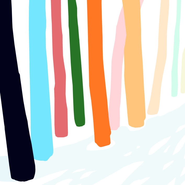 Bosque nevado (43x43cm) |Dibujo de ALEJOS | Compra arte en Flecha.es