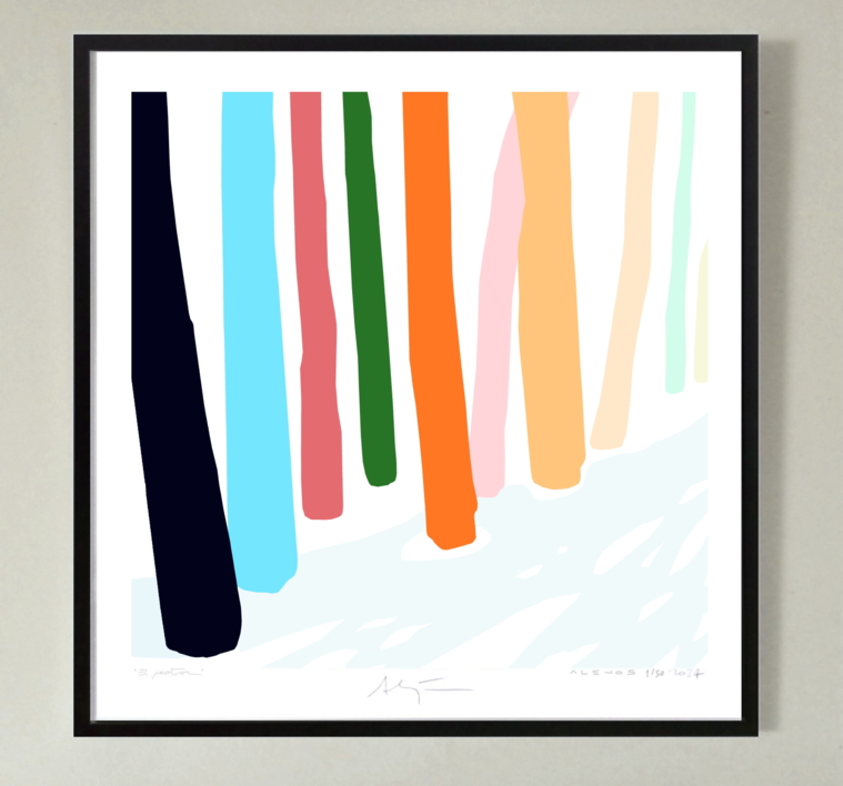 Bosque nevado (43x43cm) | Dibujo de ALEJOS | Compra arte en Flecha.es