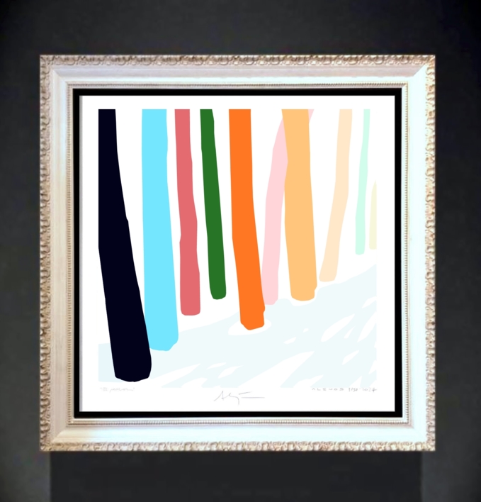 Bosque nevado (43x43cm) | Dibujo de ALEJOS | Compra arte en Flecha.es