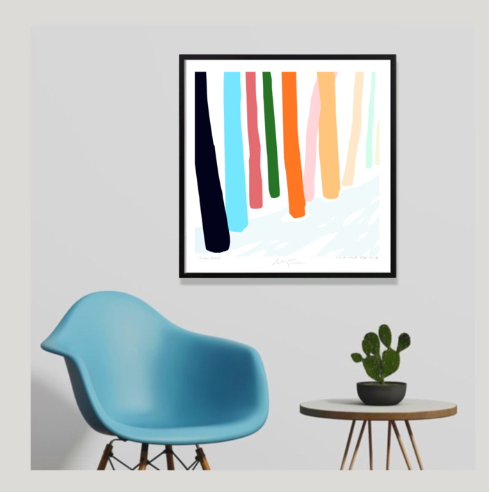 Bosque nevado (43x43cm) | Dibujo de ALEJOS | Compra arte en Flecha.es