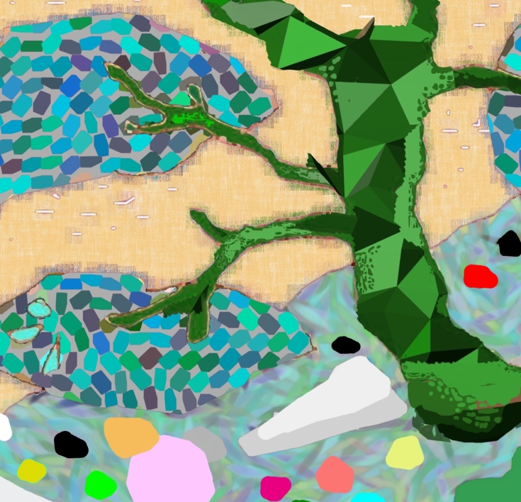 Oceanic (81x81cm) | Dibujo de ALEJOS | Compra arte en Flecha.es