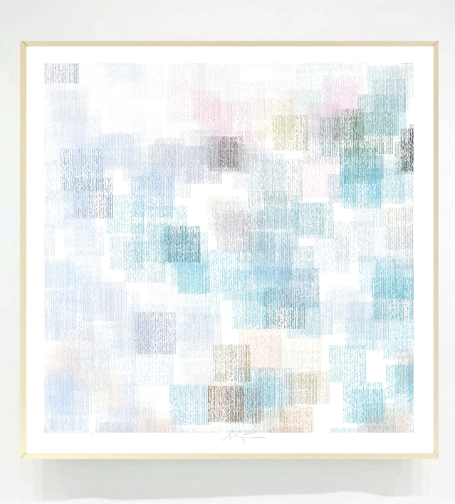 Mañana azul II (43x43cm) |Dibujo de ALEJOS | Compra arte en Flecha.es