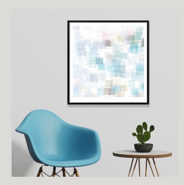 Mañana azul II (43x43cm) | Dibujo de ALEJOS | Compra arte en Flecha.es