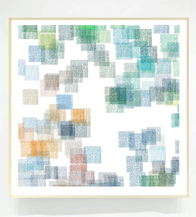 Paisaje Cezanne III (81x81cm) | Dibujo de ALEJOS | Compra arte en Flecha.es