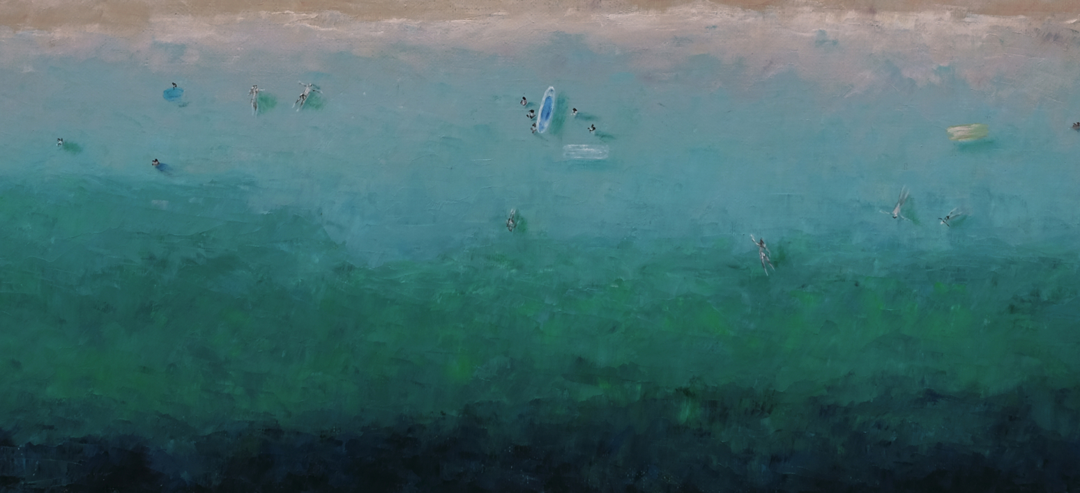 Playa inspirada en Miami | Pintura de Anastasia Woron | Compra arte en Flecha.es