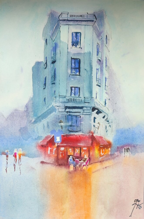 Un paseo por la casa del abuelo |Pintura de Oki Hoyos | Compra arte en Flecha.es