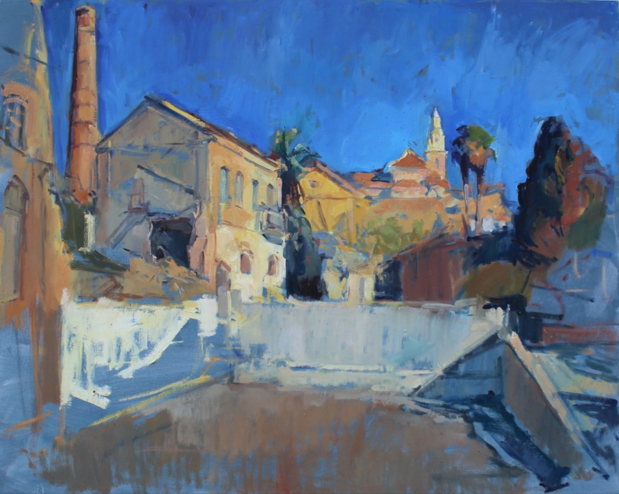 Paisaje industrial |Pintura de Rosa cano | Compra arte en Flecha.es