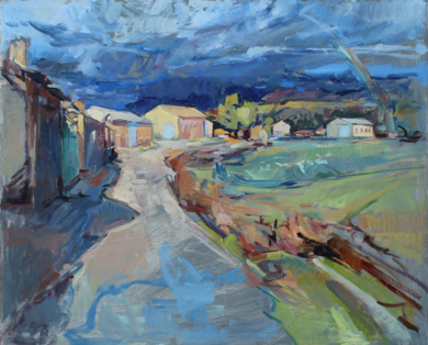 Paisaje de la vega un día nublado|PinturadeRosa cano| Compra arte en Flecha.es