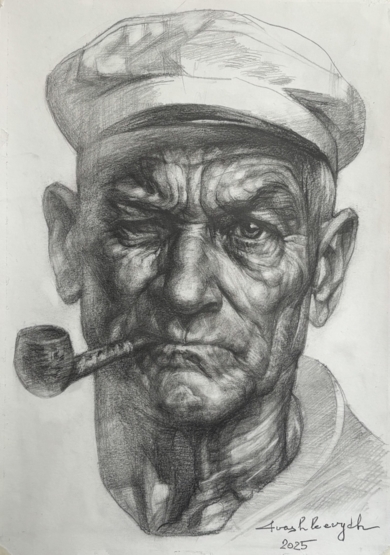 Algo sobre abuelo|DibujodeYuriy Ivashkevych| Compra arte en Flecha.es