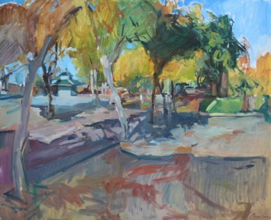 Paseo con arboles|PinturadeRosa cano| Compra arte en Flecha.es