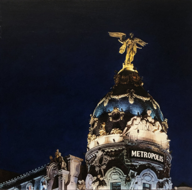 METROPOLIS BUILDING AT NIGTH|PinturadeCARLOS D. PULIDO| Compra arte en Flecha.es