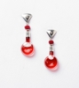 Pendientes de plata 950 y pomitos rojos | Joyería de Ester Ventura | Compra arte en Flecha.es