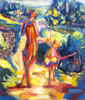 Fauns musicians, Inspiración de la naturaleza, color y expresión. | Pintura de Maciej Cieśla | Compra arte en Flecha.es