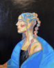 La mujer del abrigo azul. | Pintura de Aitana Pérez | Compra arte en Flecha.es