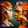 Arte geomertico, Couple | Digital de Leslie Alvarez | Compra arte en Flecha.es
