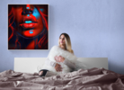 Retro Red Lips Girl | Digital de Leslie Alvarez | Compra arte en Flecha.es
