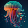 Geometric Jellyfish | Digital de Leslie Alvarez | Compra arte en Flecha.es