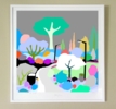 El parque de los pavos (81x81cm) | Dibujo de ALEJOS | Compra arte en Flecha.es