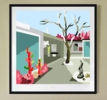 El patio (61x61cm) | Dibujo de ALEJOS | Compra arte en Flecha.es